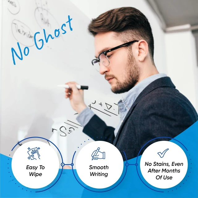 Alt view image 3 of 6 - Dry Erase Whiteboard Film Surface 80" x 24" for Walls, Doors Tables Chalkboards Whiteboards No Ghosting Peel and Stick White Board Sticker, Stain-Proof Self-Adhesive Whiteboard Paper