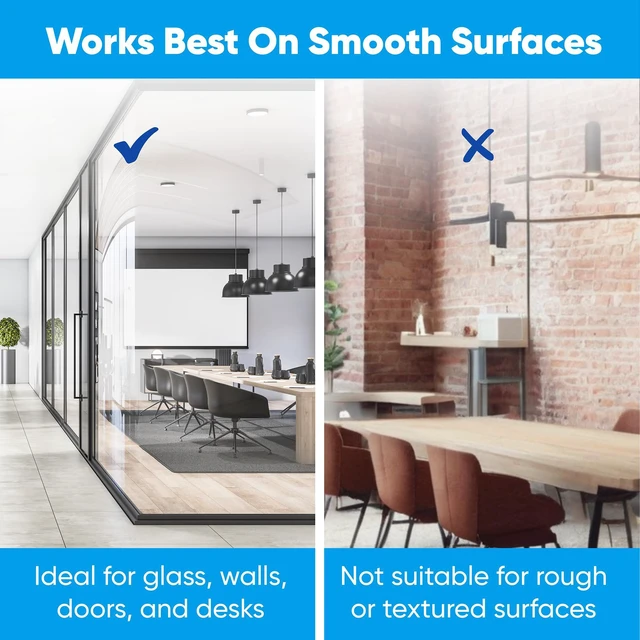 Alt view image 6 of 6 - Dry Erase Whiteboard Film Surface 80" x 24" for Walls, Doors Tables Chalkboards Whiteboards No Ghosting Peel and Stick White Board Sticker, Stain-Proof Self-Adhesive Whiteboard Paper