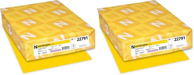 Main image of Astrobrights Colored Cardstock, 8.5 x 11, 65 lb/176 GSM, Sunburst Yellow, 250 Sheets (22791) (Pack of 2)