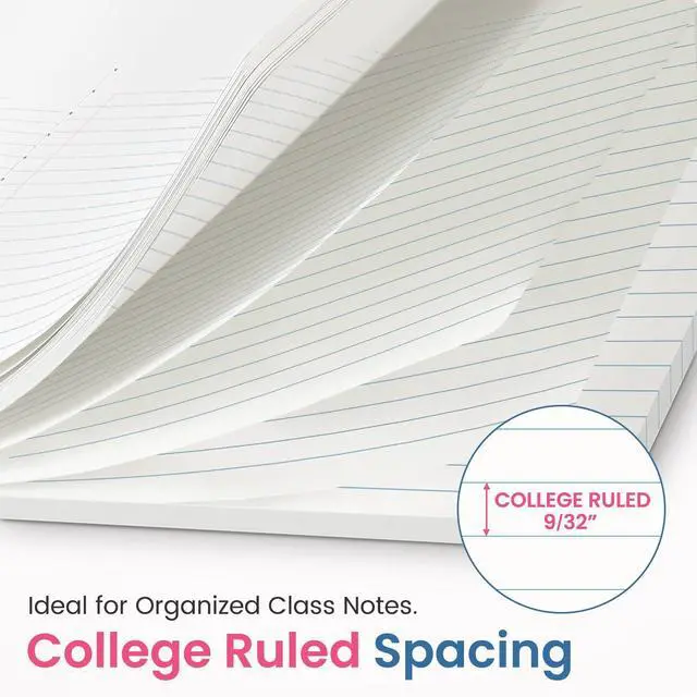 Alt view image 2 of 7 - College Ruled Composition Notebook 8 Pack School Supplies, 160 Pages 9-3/4" x 7-1/2" Aesthetic Composition Notebooks, 80 Sheets, Pastel Colors, Perfect for School, Office and Note Taking