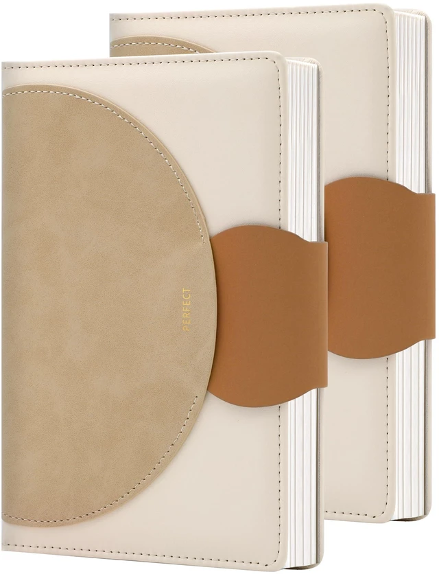 Main image of Journal for Women 2-Pack Leather Journaling Notebooks Hardcover Diary Buckle Closure, A5 Journals for Writing, 100 GSM Lined Journal for Business Work School, Note Taking, 5.9" x8.5"