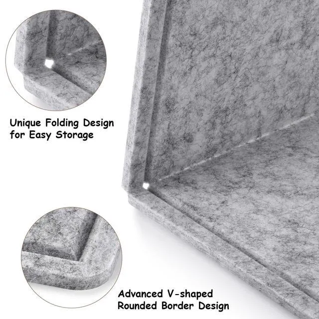 Alt view image 5 of 7 - Large Bulletin Board, 72x48 Inches Cork Board Alternative, Large Felt Board Decorative Pin Board for Wall, Foldable Photo Board Self-Adhesive Vision Board with 36 Pushpins Light Gray