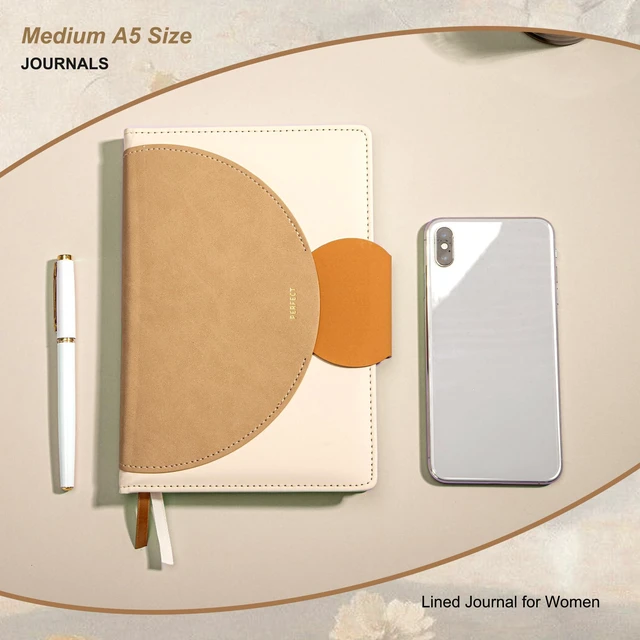 Alt view image 6 of 7 - Journal for Women 2-Pack Leather Journaling Notebooks Hardcover Diary Buckle Closure, A5 Journals for Writing, 100 GSM Lined Journal for Business Work School, Note Taking, 5.9" x8.5"