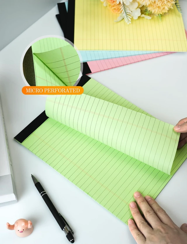 Alt view image 3 of 7 - Legal Pads 8.5 x 11 Colored Note Pads, 12 Pack Colored Paper Pads 8.5x11 Lined Paper, Pads of Paper Writing Pads, Wide Ruled Notebook Pad 8 1/2 x 11, Legal Notepads 8.5 x 11, 30 Sheets/Pad