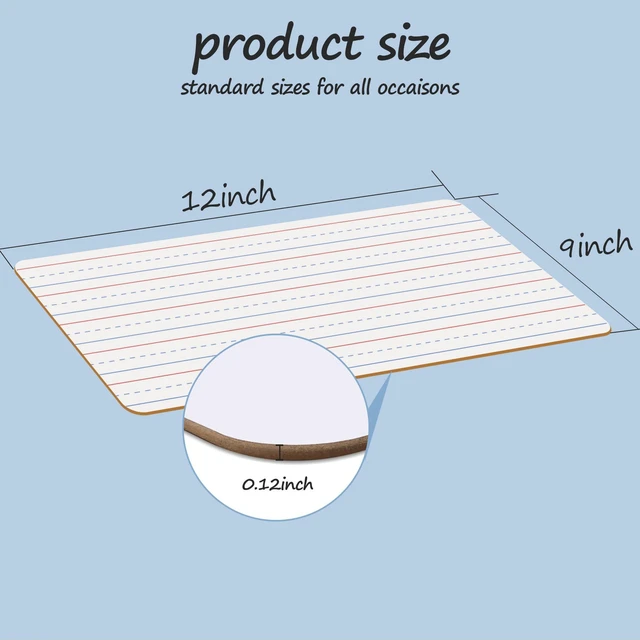 Alt view image 3 of 7 - 32 Pack Dry Erase Boards, 9"x12" Double Sided Easel Small Whiteboards with Lines for Kids, Education Teacher Classroom Bulk, Mini Portable Drawing Writing White Boards Lined Lapboards for Students