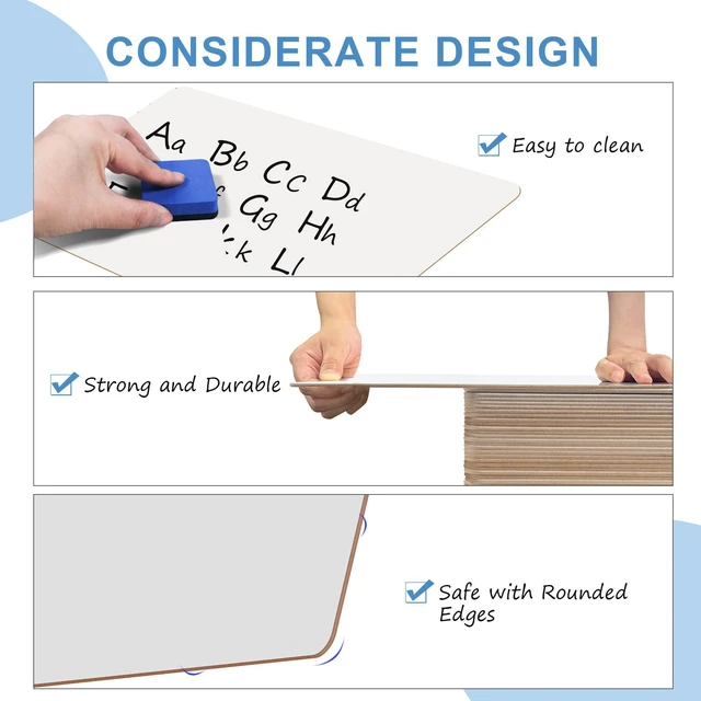 Alt view image 4 of 7 - 32 Pack Dry Erase Boards, 9"x12" Double Sided Easel Small Whiteboards with Lines for Kids, Education Teacher Classroom Bulk, Mini Portable Drawing Writing White Boards Lined Lapboards for Students