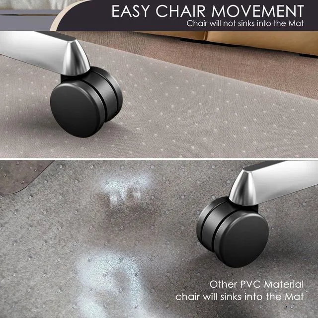 Alt view image 3 of 7 - Office Chair Mat for Carpet, Set of 2, Heavy Duty Computer Chair Mat 32''x55'', Under Desk Protector Carpeted Clear Floors Mat, Easy Chair Movement,Ship Flat