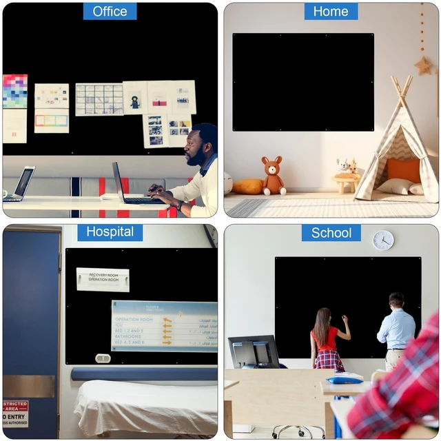 Alt view image 5 of 6 - Magnetic Board Steel, Display Magnetic, Black, 24 x 48 Inch Magnet Bulletin Boards for Walls Notes Photos for Home, Office, Classroom, Pre Drilled with Screws and Dry Wet Erase Feature