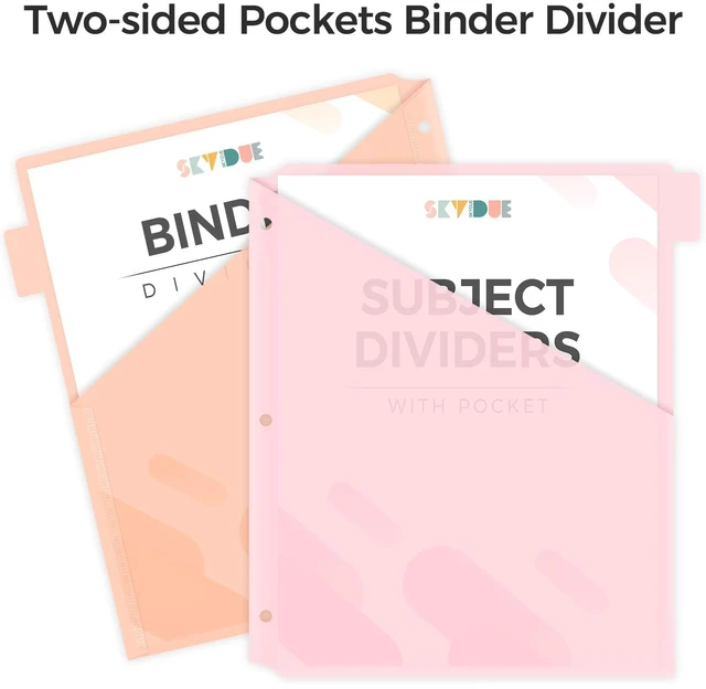 Alt view image 6 of 7 - 8 Tabs Dividers with Two Pockets, Plastic Binder Dividers Dividers for 3 Ring Binders with Writable Labels,Insertable Lettersize Document Pocket,Organizer for School Office & Home