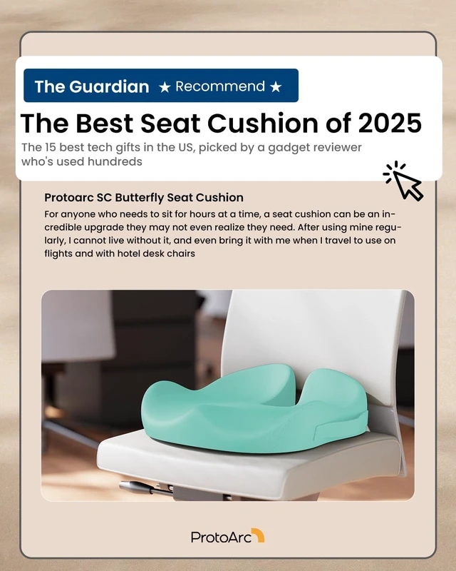 Alt view image 2 of 7 - Seat Cushion, Office Chair Cushion for Sciatica, Mint Green Coccyx Cushion, Ergonomic Memory Foam Seat Cushion for Car, Home, Pressure Relief Pad for Hip, Tailbone, All Day Comfort