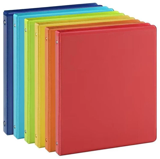 Main image of 0.5-inch 3-Ring Binder with 2 Interior Pockets, 0.5'' Basic Binders Holds US Letter Size 8.5'' x 11''for Office/Home/Back to School, 6 Pack (Assorted 6 Colors)