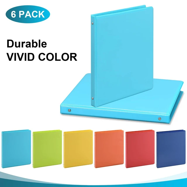 Alt view image 7 of 7 - 0.5-inch 3-Ring Binder with 2 Interior Pockets, 0.5'' Basic Binders Holds US Letter Size 8.5'' x 11''for Office/Home/Back to School, 6 Pack (Assorted 6 Colors)