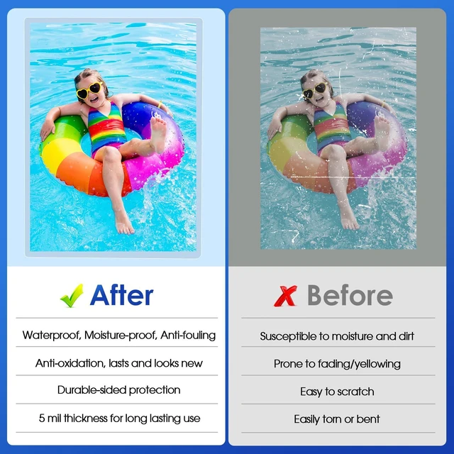 Alt view image 6 of 7 - 200 Pack 5 Mil Laminating Sheets, Hold 8.5 x 11 inch Documents, Menu Actual 9 x 11.5 Thermal Laminating Pouches, Clear Laminate Sheets for Laminator, Letter Size Lamination Paper, Office School
