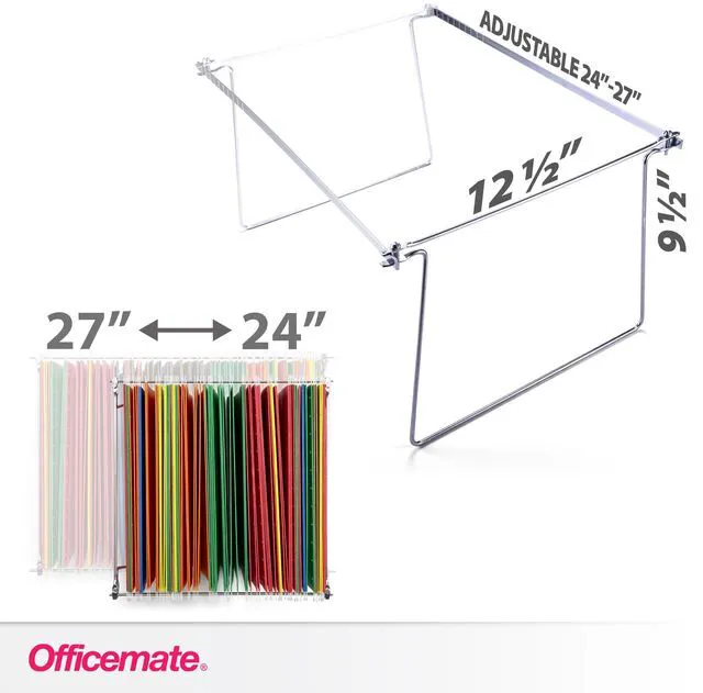 Alt view image 2 of 7 - Hanging File Frame, Letter Size (Fits 2427), Adjustable Heavy-Duty Steel File Drawer Organizer for Desks, Cabinets & Shelves (91964)