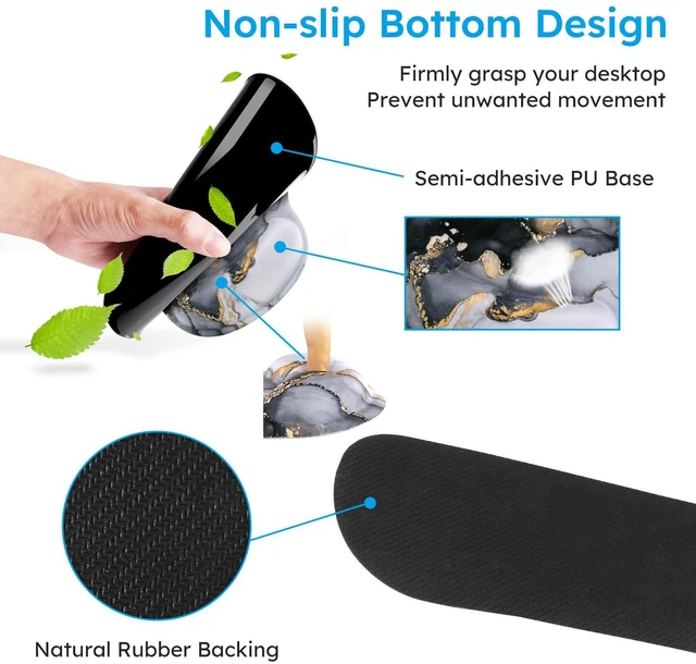 Alt view image 5 of 7 - Grey Marble Mouse Mat 35.4"x15.7", Computer Pad for Teacher Classroom Ergonomic Desk Pad Featuring Keyboard Wrist Rest, Vintage Mousepad Set for Table Home Computer Setup
