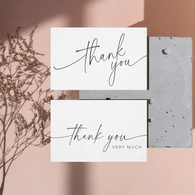 Alt view image 6 of 6 - Thank You Cards with Envelopes & Matching Stickers, Bulk Pack of 100, 4x6 Inch Minimalistic Design - Suitable for Business, Baby Shower, Wedding, Small Business, Graduation, Bridal Shower, Funeral