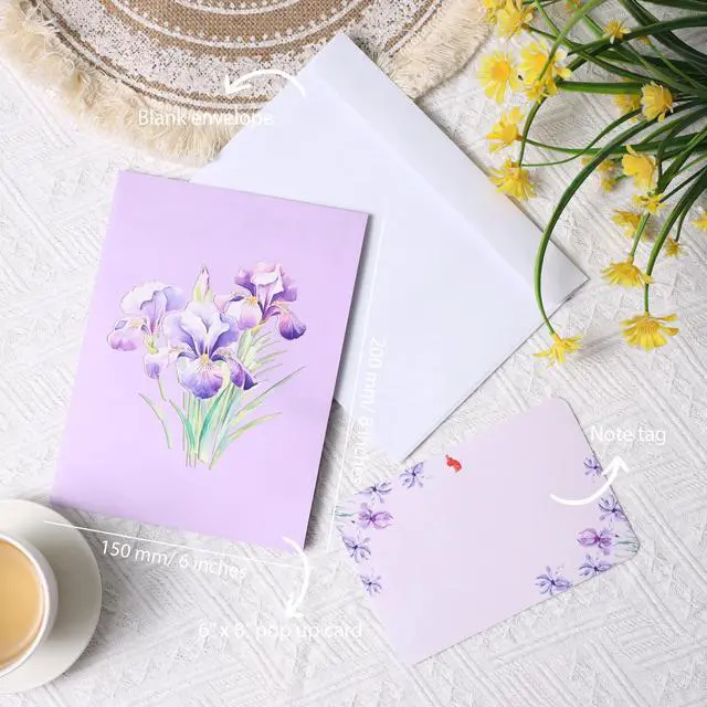 Alt view image 6 of 6 - Iris Bouquet Flowers 3D Pop Up Birthday Card for Women, Wife, Ideal Gift For Thank You, Mothers Day, Happy Birthday, Valentines, Anniversary for Mom, Sister, Wife, Grandma, Daughter, Girlfriend
