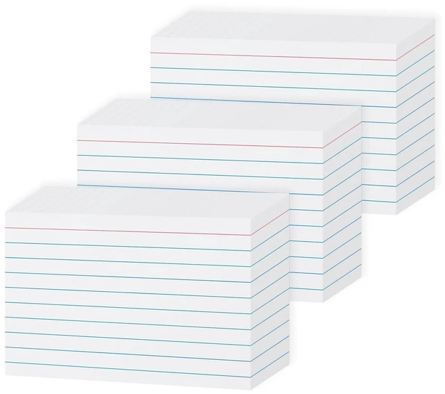 Main image of 240GSM/90LB Heavy Weight White Index Cards 3x5 Lined 300 Pack Single Sided Lined Note Cards 3 x 5 Ruled Flashcards for Studying, Note Taking and To Do List