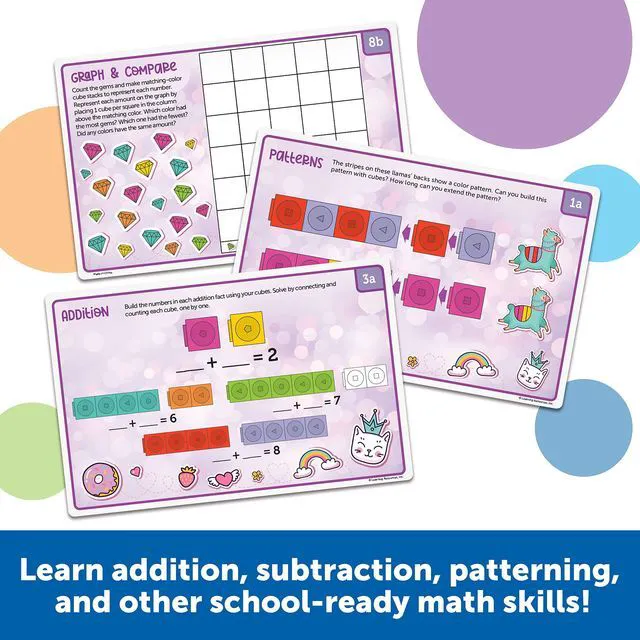 Alt view image 2 of 6 - MathLink Cubes Kindergarten Math Activity Set Mathtastics! - Classroom Must Haves, Preschool Activities, Teacher School Supplies, Toddler Montessori Toys, Math Manipulatives