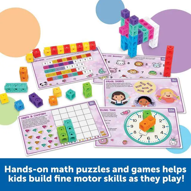 Alt view image 3 of 6 - MathLink Cubes Kindergarten Math Activity Set Mathtastics! - Classroom Must Haves, Preschool Activities, Teacher School Supplies, Toddler Montessori Toys, Math Manipulatives