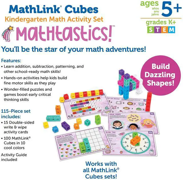 Alt view image 5 of 6 - MathLink Cubes Kindergarten Math Activity Set Mathtastics! - Classroom Must Haves, Preschool Activities, Teacher School Supplies, Toddler Montessori Toys, Math Manipulatives