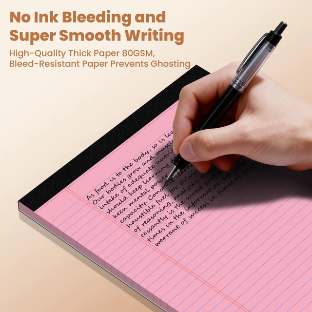 Alt view image 5 of 6 - 6pcs Legal Pads 8.5 x 11, Perforated Colored Notepad 8.5x11, 50Sheets/Pad Writing Pads 8.5x11, College Ruled Thick Paper, Lined Note Pads with Sturdy Backing, Office & School Supplies