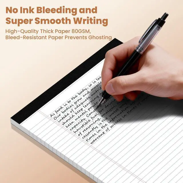 Alt view image 5 of 6 - 6pcs Legal Pads 8.5 x 11, Perforated White Notepad 8.5x11, 50Sheets/Pad Writing Pads 8.5x11, College Ruled Thick Paper, Lined Note Pads with Sturdy Backing, Office & School Supplies