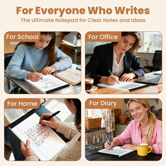 Alt view image 6 of 6 - 6pcs Legal Pads 8.5 x 11, Perforated White Notepad 8.5x11, 50Sheets/Pad Writing Pads 8.5x11, College Ruled Thick Paper, Lined Note Pads with Sturdy Backing, Office & School Supplies