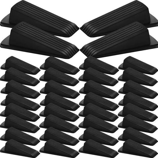 Main image of 36 Pack Door Stoppers for Bottom of Door Rubber Door Stop Wedge Sturdy Stackable Door Stops for Floor Wall Carpet Heavy Duty Door, Black
