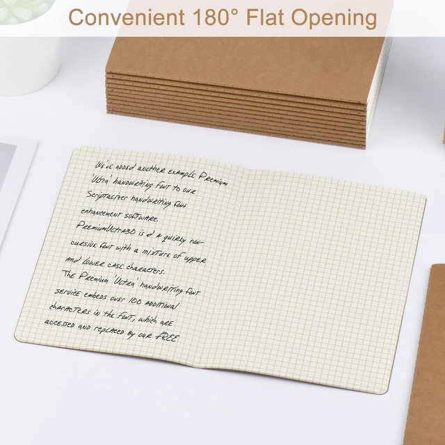 Alt view image 5 of 7 - 50 Pack A5 Kraft Notebooks Bulk, 8.15x5.5 Inches Graph Paper Journaling Notebooks, Notebooks for Work, Composition Notebooks for School, Journal Notebooks for Office, 60 Pages