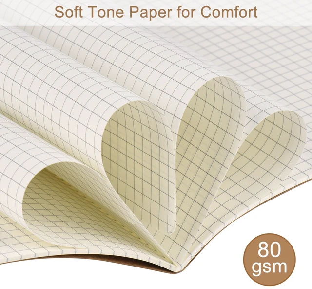 Alt view image 6 of 7 - 50 Pack A5 Kraft Notebooks Bulk, 8.15x5.5 Inches Graph Paper Journaling Notebooks, Notebooks for Work, Composition Notebooks for School, Journal Notebooks for Office, 60 Pages