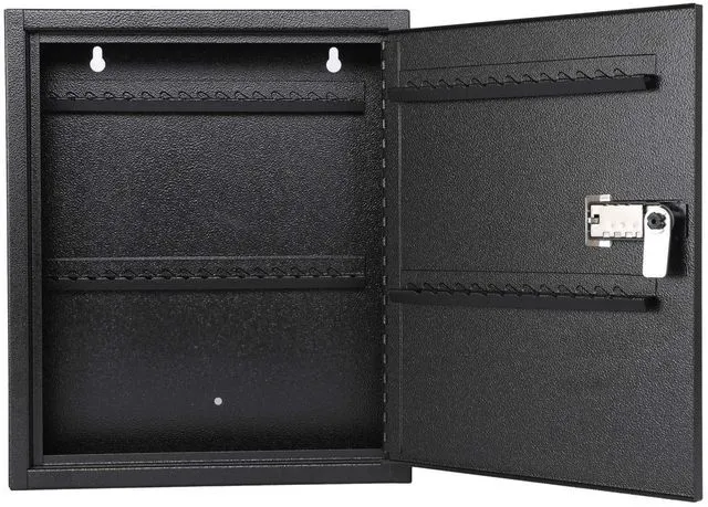 Alt view image 6 of 7 - Key Box, Wall Mount 60 Key Cabinet, Combination Lock, Black Numbered Key Storage Organizer, Secure Lock Box, Key Hooks & Labels, Home, Office & Property Management, 12.1 x 10.2 x 2.5 In