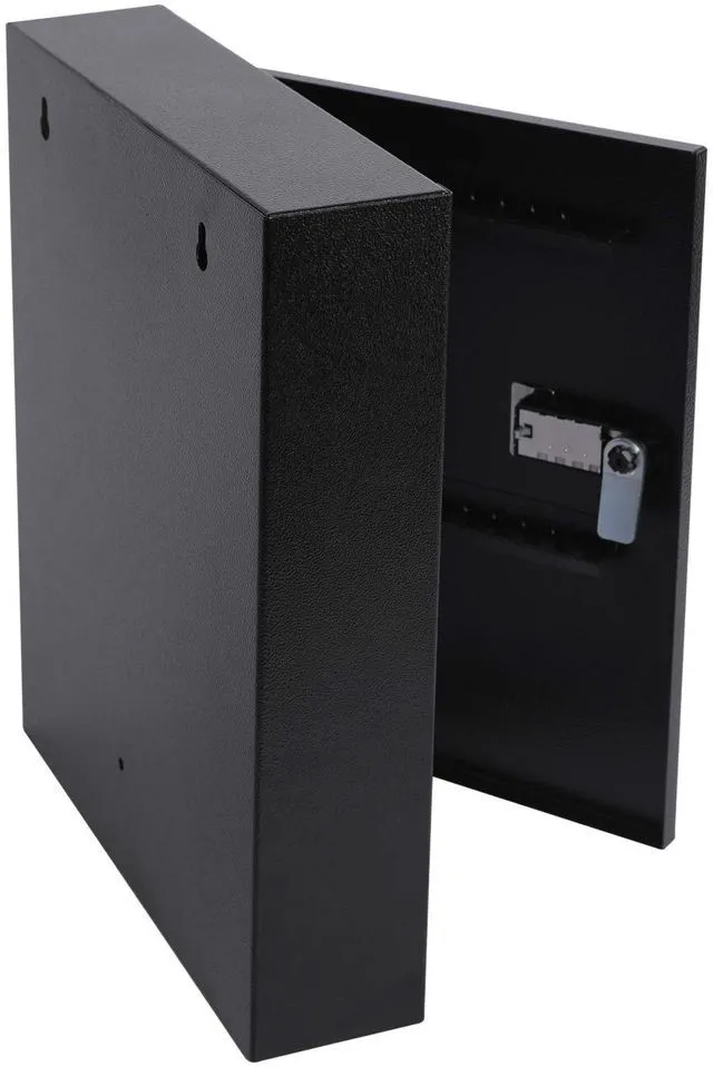 Alt view image 7 of 7 - Key Box, Wall Mount 60 Key Cabinet, Combination Lock, Black Numbered Key Storage Organizer, Secure Lock Box, Key Hooks & Labels, Home, Office & Property Management, 12.1 x 10.2 x 2.5 In