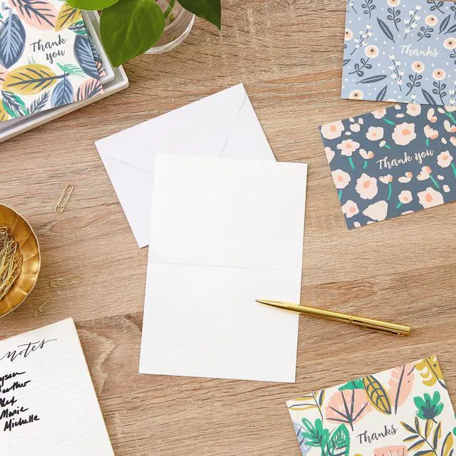 Alt view image 2 of 7 - Bulk Thank You Cards, Assorted 48-Pack (Painted Florals) Modern floral artwork in four designs. Coordinating envelopes. Premium paper stock., 3.8 x 5.0 in