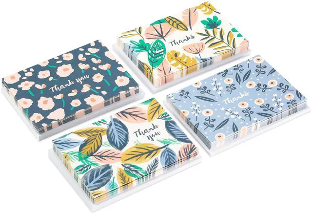 Alt view image 4 of 7 - Bulk Thank You Cards, Assorted 48-Pack (Painted Florals) Modern floral artwork in four designs. Coordinating envelopes. Premium paper stock., 3.8 x 5.0 in
