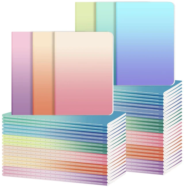 Main image of 48 Pack Lined Journals Bulk,A5 College Ruled Composition Notebooks Cute Colored Cover Notebook,72 Pages/36 Sheets,8.3x5.5 Inch,Writing Journal for Office School Travel