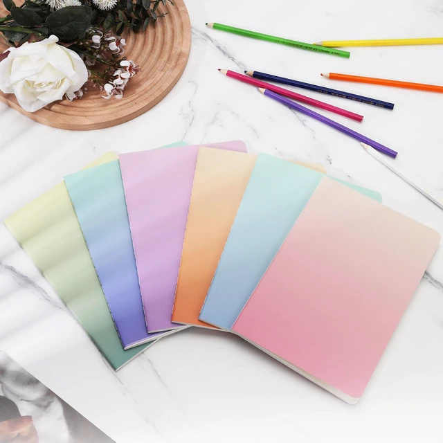 Alt view image 5 of 6 - 24 Pack Lined Journals Bulk,A5 College Ruled Composition Notebooks Cute Colored Cover Notebook,72 Pages/36 Sheets,8.3x5.5 Inch,Writing Journal for Office School Travel