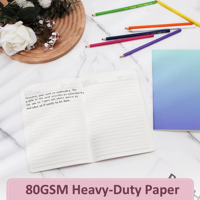 Alt view image 4 of 6 - 24 Pack Lined Journals Bulk,A5 College Ruled Composition Notebooks Cute Colored Cover Notebook,72 Pages/36 Sheets,8.3x5.5 Inch,Writing Journal for Office School Travel