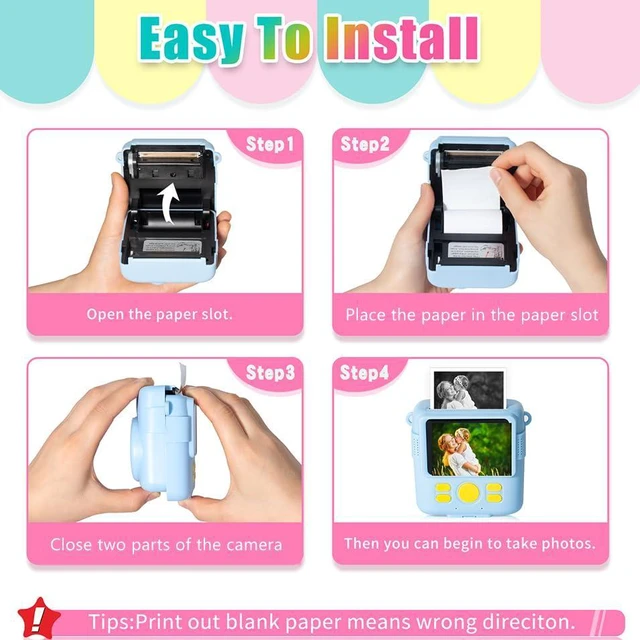 Alt view image 7 of 7 - 20 Rolls Instant Print Camera for Kids Refill Print Paper - Thermal Print Paper Rolls Photo Print HD Printing for Most Kids Instant Camera(White)