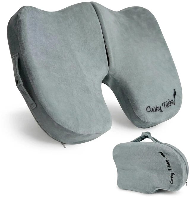 Main image of Premium Slim Foldable Travel Seat Cushion - for Relief of Lower Back, Sciatic, Butt and Tailbone Pain - for Home & Office Use, Perfect for Travel or Driving - Slim Coccyx Seat Cushion