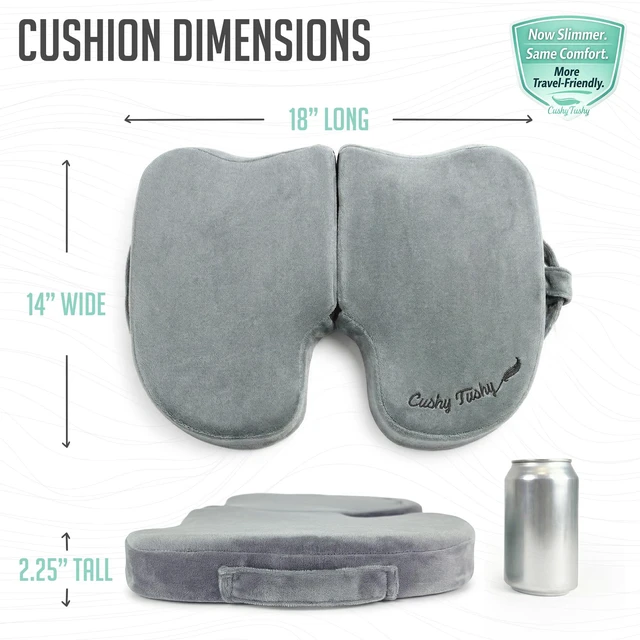 Alt view image 3 of 7 - Premium Slim Foldable Travel Seat Cushion - for Relief of Lower Back, Sciatic, Butt and Tailbone Pain - for Home & Office Use, Perfect for Travel or Driving - Slim Coccyx Seat Cushion