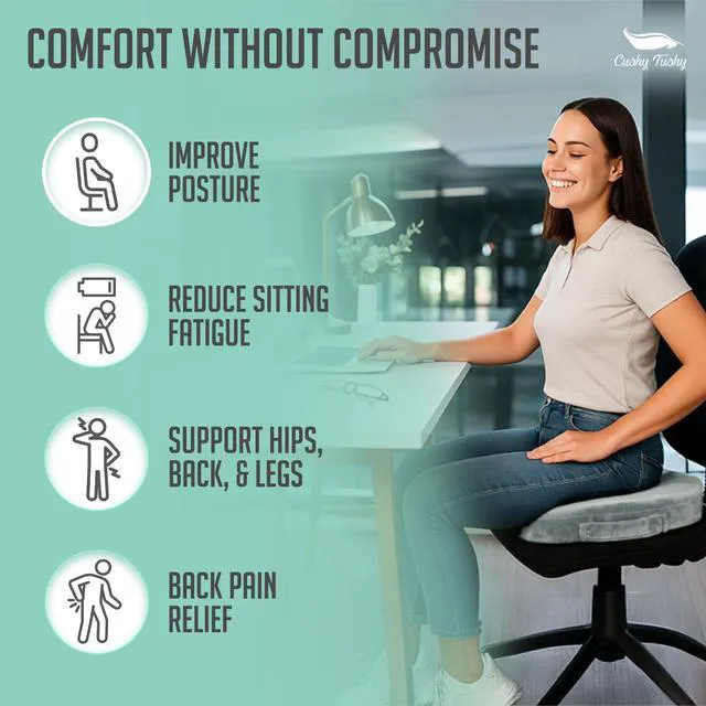 Alt view image 5 of 7 - Premium Slim Foldable Travel Seat Cushion - for Relief of Lower Back, Sciatic, Butt and Tailbone Pain - for Home & Office Use, Perfect for Travel or Driving - Slim Coccyx Seat Cushion