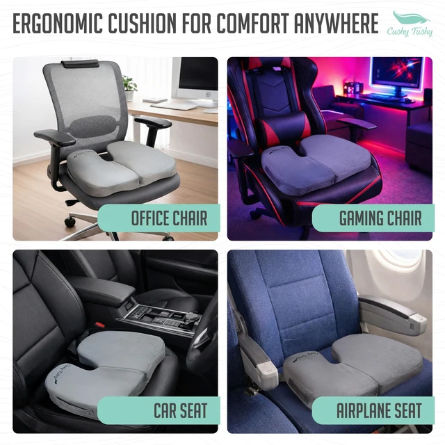 Alt view image 7 of 7 - Premium Slim Foldable Travel Seat Cushion - for Relief of Lower Back, Sciatic, Butt and Tailbone Pain - for Home & Office Use, Perfect for Travel or Driving - Slim Coccyx Seat Cushion