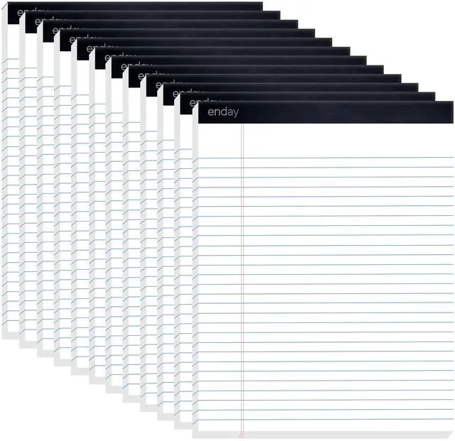 Main image of Legal Pads 8.5 x 11 Inch, (12 Pack) 50 Sheets per Notepad, White Note Pads, Legal Ruled Writing Pad with Perforated Pages, White Paper Legal Pad for Work and Note-Taking