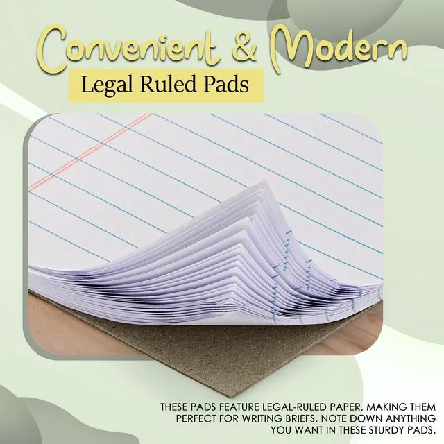 Alt view image 6 of 7 - Legal Pads 8.5 x 11 Inch, (12 Pack) 50 Sheets per Notepad, White Note Pads, Legal Ruled Writing Pad with Perforated Pages, White Paper Legal Pad for Work and Note-Taking