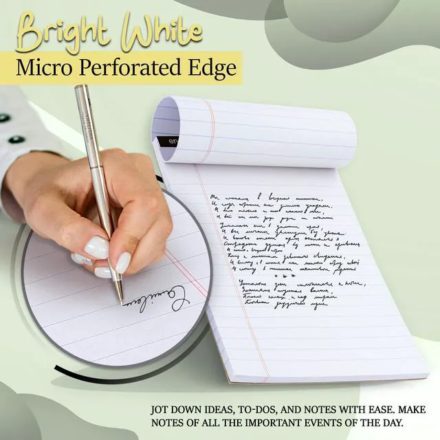 Alt view image 7 of 7 - Legal Pads 8.5 x 11 Inch, (12 Pack) 50 Sheets per Notepad, White Note Pads, Legal Ruled Writing Pad with Perforated Pages, White Paper Legal Pad for Work and Note-Taking