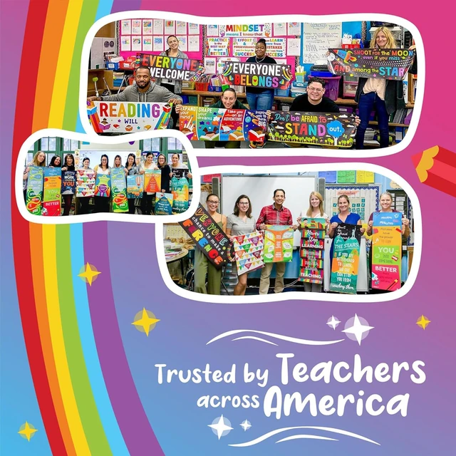 Alt view image 6 of 7 - 8 Pack 11"x17" Educational Charts Growth Mindset School Posters Help Students Build Positive Habits Through the 8 Habits Framework