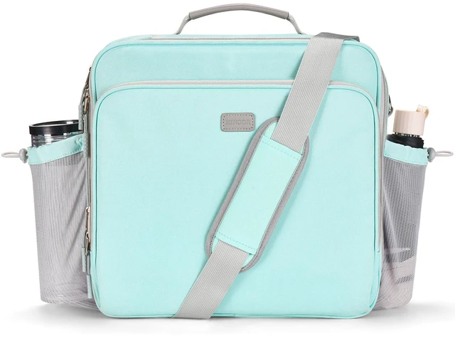 Main image of 3 Inch 3-Ring Zipper Binder with Water Bottle Holder and Handle Zip Up Binder with Shoulder Strap, 700 Sheet Capacity, Compatible with 13" MacBook/Tablet, for School, Office, Light Blue