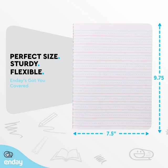 Alt view image 3 of 6 - Primary Composition Notebook K-2, Primary Ruled Composition Book, Primary Composition Notebook for Kids, 100 Sheets kindergarten Notebook, Pink and Yellow (2 Pack)