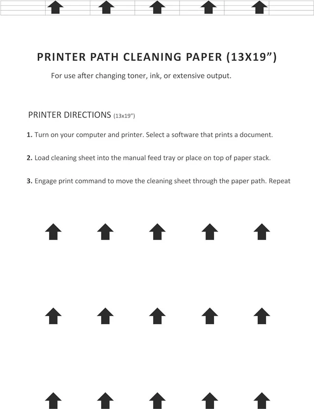 Alt view image 2 of 2 - Wide Format Laser, Inkjet, Plotter and Poster Printer Cleaning Sheet (13 x 19 Inches), 5 Sheets